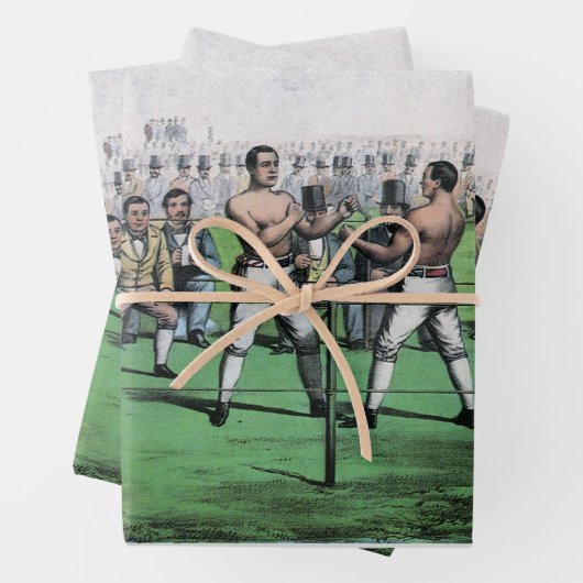 Geweldig gevecht voor het kampioenschap,  boksen inpakpapier vel (In situ)