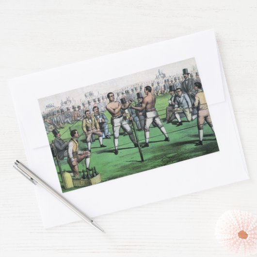 Geweldig gevecht voor het kampioenschap,  boksen rechthoekige sticker (Envelop)