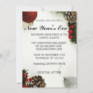 Geweldig, geweldig, Red Sparkly New Year Uitnodigi Kaart