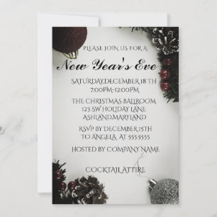 Geweldig, geweldig, Red Sparkly New Year Uitnodigi Kaart