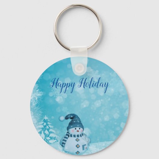 Geweldig, Geweldige, prachtige Blue Snowman Sleutelhanger (Voorkant)