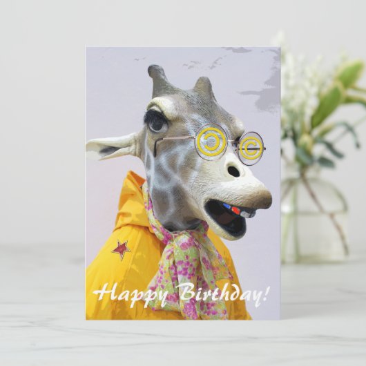 Geweldig Giraffe Birthday Wenskaart! Feestdagenkaart (Staand voorkant)