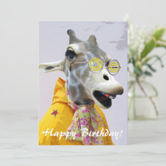 Geweldig Giraffe Birthday Wenskaart! Feestdagenkaart
