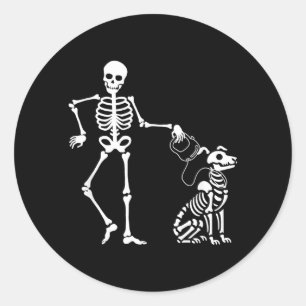 Geweldig griezelig en creepy Halloween ontwerp Ske Ronde Sticker
