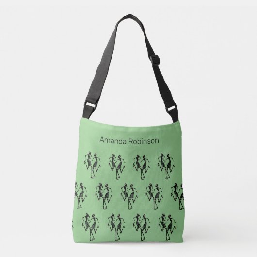 Geweldig, groene en silhouetdansers viering crossbody tas (Voorkant)