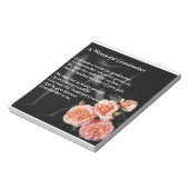 Geweldig grootmoeder gedicht - bloemen op zwart notitieblok (Linkerzijde)