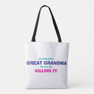 Geweldig grootmoeder ontwerp tote bag