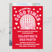 Geweldig groovy rood Valentijnsdagfeestje Kaart (Voorkant / Achterkant)