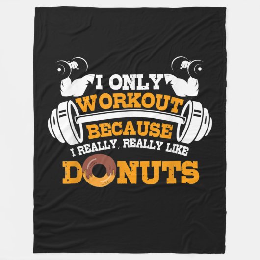 Geweldig Gym Gezegde Donuts Lover Gift Fleece Deken (Voorkant)