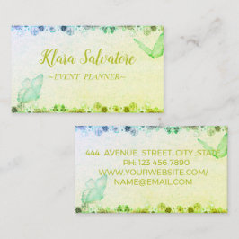 Geweldig, heerlijk, heerlijk lichtgroen met vlinde visitekaartje