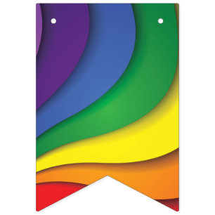 Geweldig, helder regenboogzwijn vlaggetjes