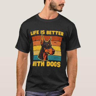 Geweldig, het leven is beter!- Hondenliefhebber ma T-shirt