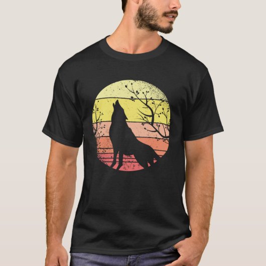 Geweldig huilend wolf motief t-shirt (Voorkant)