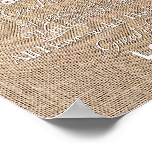 Geweldig: hun trouw Burlap Digital Art Poster (Hoek)