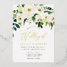 Geweldig huwelijk: White Blooming Flowers Golden