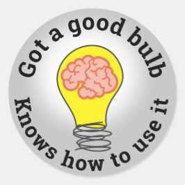 Geweldig idee gloeilamp werknemer herkenning stick ronde sticker