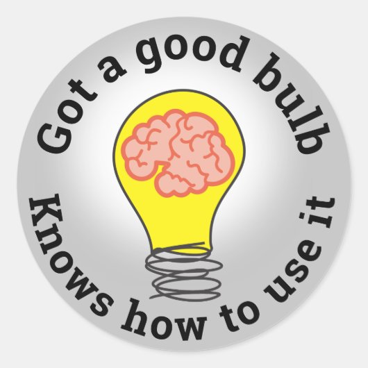 Geweldig idee gloeilamp werknemer herkenning stick ronde sticker (Voorkant)