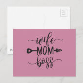 Geweldig idee voor Moederdag Gift Vrouw Mam Boss Briefkaart (Voorkant / Achterkant)