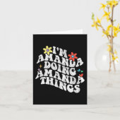 Geweldig ik ben Amanda die Amanda-dingen doet Funn Kaart (Gele Bloem)