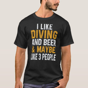 Geweldig Ik Hou Van Duiken En Bier Scuba Duiken Ma T-shirt