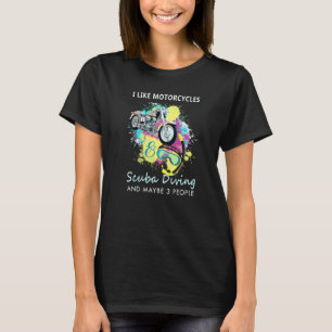 Geweldig, ik hou van motorfietsen en scuba duiken t-shirt