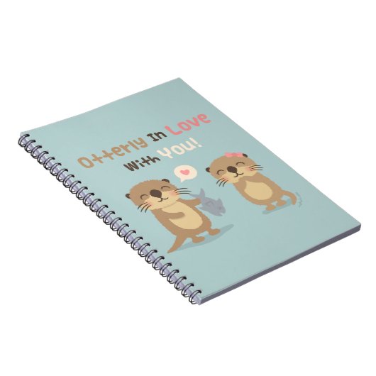 Geweldig in liefde voor je cute Otter Pun Notitieb Notitieboek (Rechterzijde)
