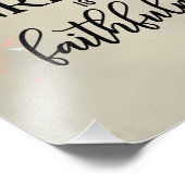 Geweldig is de gelovigheid Beloved Hymn Floral Foto Afdruk (Hoek)