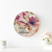 Geweldig is de gelovigheid Beloved Hymn Floral Grote Klok (Huis)