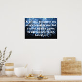 Geweldig is onze Heer Bijbelververs 147:4-5 Poster (Keuken)