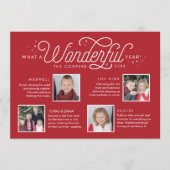 Geweldig jaar in Review Familie Nieuwsbrief Foto Feestdagenkaart (Voorkant)