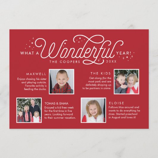 Geweldig jaar in Review Familie Nieuwsbrief Foto Feestdagenkaart (Voorkant)