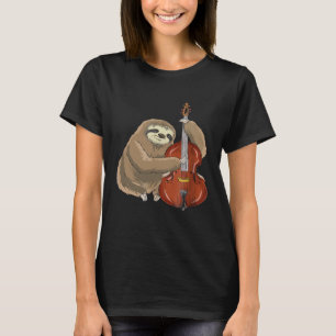 Geweldig Jazz Shirt Sloth Spelen Contrabas Cello M