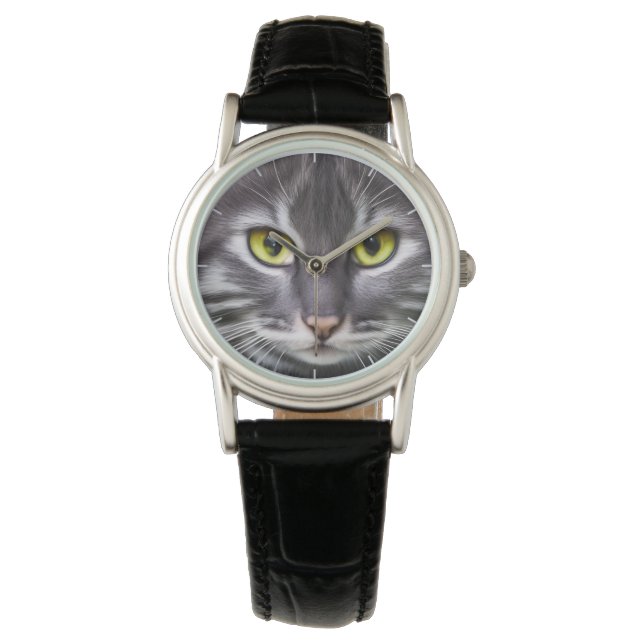 Geweldig kattenportret - cool horloge (Voorkant)
