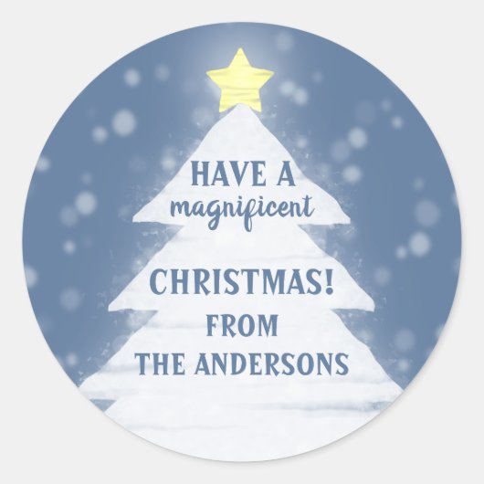 Geweldig kerstfeest ronde sticker (Voorkant)