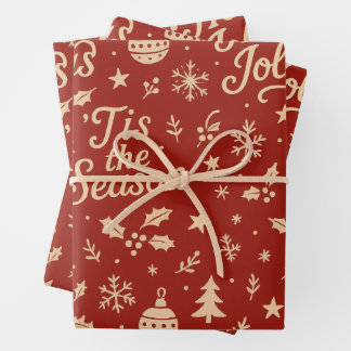 Geweldig kerstmis-zinspatroon inpakpapier vel