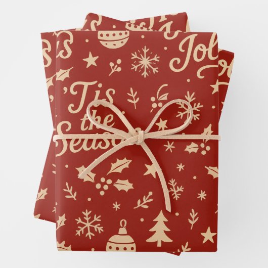 Geweldig kerstmis-zinspatroon inpakpapier vel (In situ)