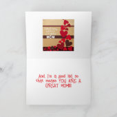 GEWELDIG KIND GROTE MOEDER MOEDERDAG KAART (Binnen)