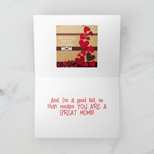 GEWELDIG KIND GROTE MOEDER MOEDERDAG KAART (Binnen)