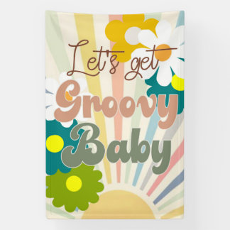 Geweldig, laten we los gaan, Retro feest Spandoek