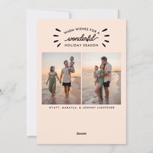 Geweldig Leven 3 Foto Zomerstrand Kerstmis Feestdagenkaart (Achterkant)