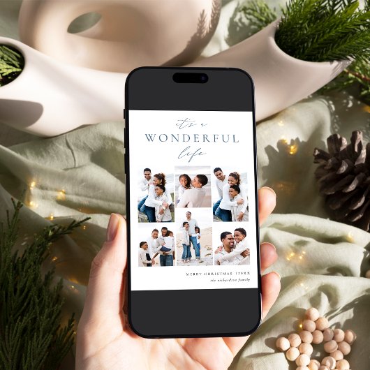 Geweldig leven | 6 Foto-collage Feestdagenkaart