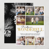 Geweldig leven 8 Foto Gold Letter-optie | Feestdagenkaart (Voorkant / Achterkant)