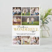 Geweldig leven 8 Foto Gold Letter-optie | Feestdagenkaart (Staand voorkant)