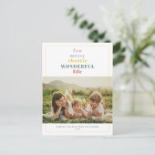 Geweldig leven Je aangepaste tekst Modern Foto Feestdagenkaart (Staand voorkant)