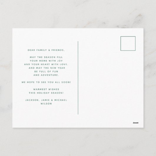 Geweldig leven Je aangepaste tekst Modern Foto Feestdagenkaart (Achterkant)