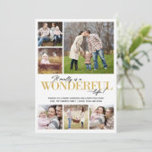 Geweldig leven met een gouden letters van 6 graden feestdagenkaart (Staand voorkant)