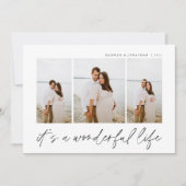 Geweldig leven | Modern minimaal 3 foto Kerstmis Feestdagenkaart (Voorkant)