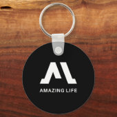 Geweldig Leven Monochroom A Logo Sleutelhanger (Voorkant)