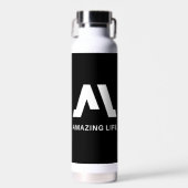 Geweldig Leven Monochroom A Logo Waterfles (Voorkant)