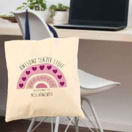 Geweldig materiaal voor leraren Boho regenboog gep Tote Bag